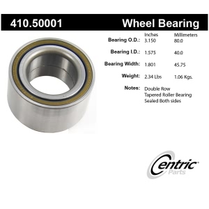 Centric Premium™ Rear Passenger Side Wheel Bearing and Race Set for Kia Sorento - 410.50001