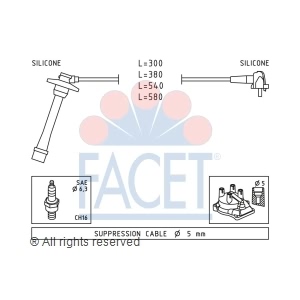 facet Spark Plug Wire Set for Toyota Paseo - 4.9435