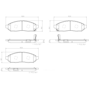 brembo Premium Ceramic Front Disc Brake Pads for 2014 Nissan NV200 - P56096N