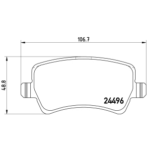 brembo Premium Low-Met OE Equivalent Rear Brake Pads for 2012 Land Rover Range Rover Evoque - P86021