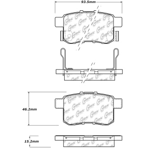 Centric Posi Quiet™ Ceramic Rear Disc Brake Pads for 2012 Acura TSX - 105.14510