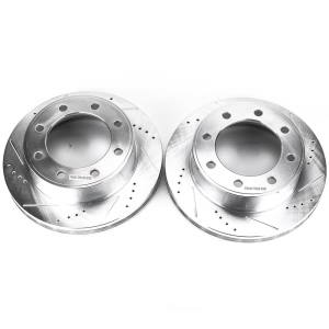 Power Stop PowerStop Evolution Performance Drilled, Slotted& Plated Brake Rotor Pair for 2002 Ford F-250 Super Duty - AR8580XPR