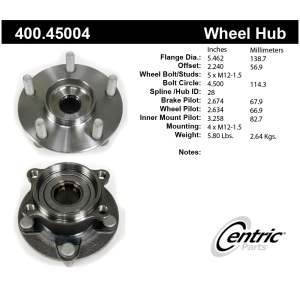 Centric Premium™ Wheel Bearing And Hub Assembly for 2017 Mazda CX-5 - 400.45004