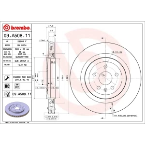 brembo UV Coated Series Vented Rear Brake Rotor for 2011 Cadillac CTS - 09.A508.11