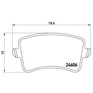 brembo Premium Low-Met OE Equivalent Rear Brake Pads for 2013 Audi S4 - P85099