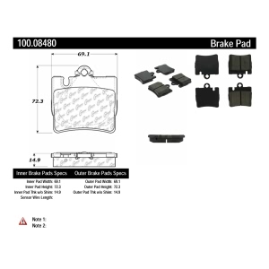 Centric Formula 100 Series™ OEM Brake Pads for 2002 Mercedes-Benz CL55 AMG - 100.08480
