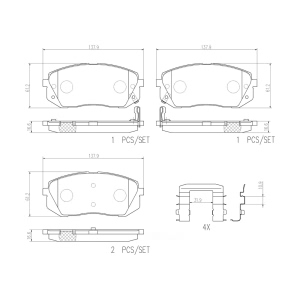 brembo Premium Ceramic Front Disc Brake Pads for 2008 Kia Rondo - P30039N