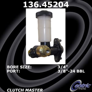 Centric Premium™ Clutch Master Cylinder for Mazda B2000 - 136.45204