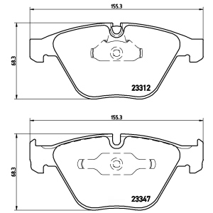 brembo Premium Low-Met OE Equivalent Front Brake Pads for 2011 BMW 1 Series M - P06046