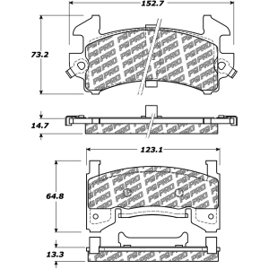 Centric Posi Quiet Pro™ Semi-Metallic Front Disc Brake Pads for 1987 Chevrolet Monte Carlo - 500.01540