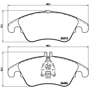 brembo Premium Low-Met OE Equivalent Front Brake Pads for 2016 Mercedes-Benz E350 - P50069