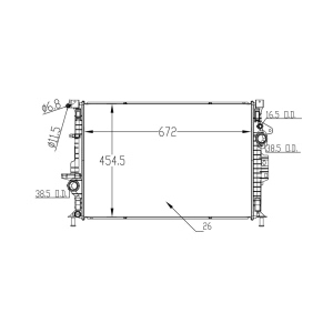 TYC Engine Coolant Radiator for Ford Transit Connect - 13313