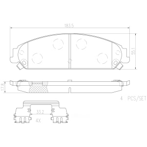 brembo Premium Ceramic Front Disc Brake Pads for Chrysler 200 - P11017N