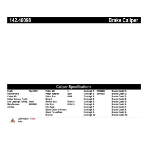 Centric Posi Quiet™ Loaded Brake Caliper for 2008 Mitsubishi Lancer - 142.46098