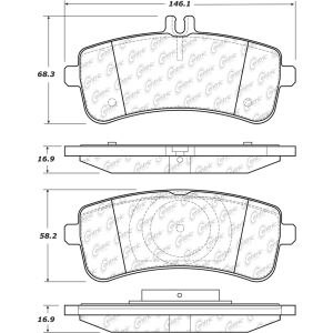 Centric Posi Quiet™ Semi-Metallic Rear Disc Brake Pads for Mercedes-Benz AMG GT 63 S - 104.16690