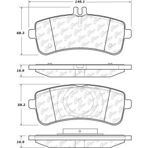 Centric Posi Quiet™ Semi-Metallic Rear Disc Brake Pads for 2017 Mercedes-Benz S65 AMG - 104.16690