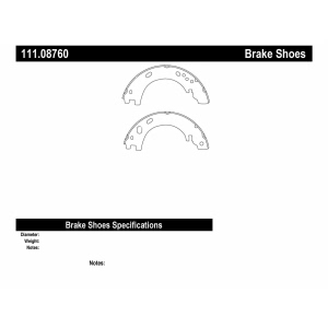 Centric Premium™ Parking Brake Shoes for 2010 Land Rover LR4 - 111-08760