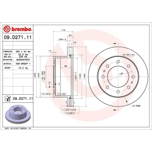 brembo OE Replacement Front Brake Rotor for 2010 Dodge Ram 3500 - 09.D272.10