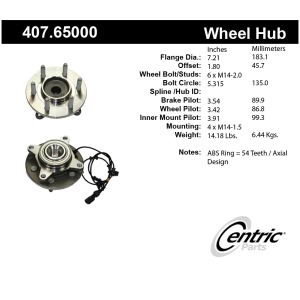 Centric Premium™ Wheel Bearing And Hub Assembly for 2003 Ford Expedition - 407.65000