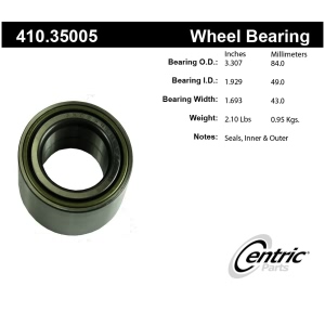 Centric Premium™ Rear Driver Side Wheel Bearing and Race Set for 1995 Mercedes-Benz E320 - 410.35005