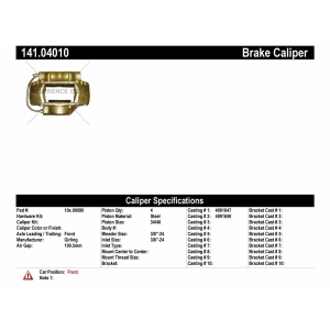 Centric Semi-Loaded Brake Caliper for Fiat - 141.04010