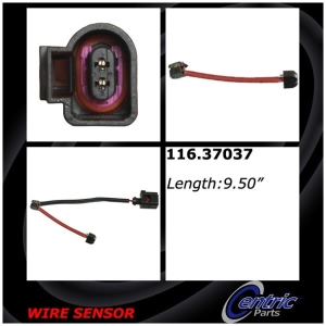 Centric Rear Brake Pad Sensor for Audi - 116.37037