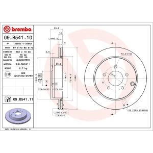 brembo UV Coated Series Vented Rear Brake Rotor for 2011 Mazda CX-7 - 09.B541.11