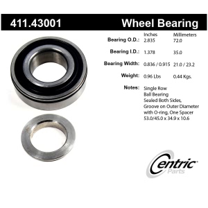 Centric Premium™ Axle Shaft Bearing Assembly Single Row for Isuzu I-Mark - 411.43001