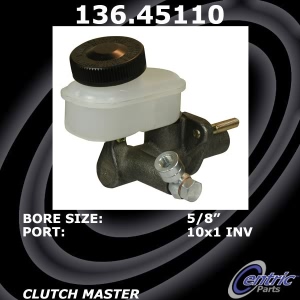 Centric Premium™ Clutch Master Cylinder for 1991 Ford Probe - 136.45110