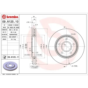 brembo UV Coated Series Front Brake Rotor for 2010 Chrysler Town & Country - 09.N125.11