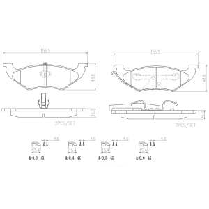 brembo Premium Ceramic Rear Disc Brake Pads for 2000 Dodge Caravan - P11027N