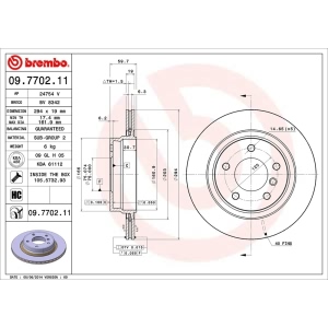 brembo UV Coated Series Vented Rear Brake Rotor for BMW 328Ci - 09.7702.11