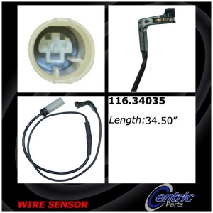 Centric Rear Brake Pad Sensor for BMW 535xi - 116.34035