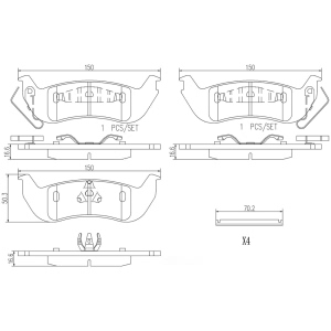 brembo Premium Ceramic Rear Disc Brake Pads for Lincoln Town Car - P24137N