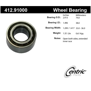 Centric Premium™ Rear Passenger Side Double Row Wheel Bearing for 1991 Toyota Camry - 412.91000