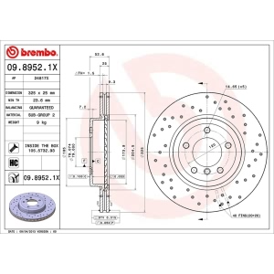 brembo Premium Xtra Cross Drilled UV Coated 1-Piece Front Brake Rotors for 2003 BMW 330i - 09.8952.1X