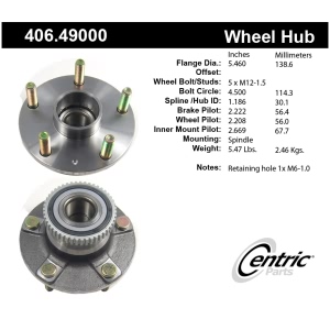Centric Premium™ Wheel Bearing And Hub Assembly for 2000 Daewoo Leganza - 406.49000