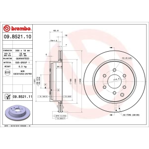 brembo UV Coated Series Vented Rear Brake Rotor for 2007 Nissan Pathfinder - 09.B521.11
