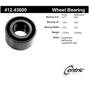 Centric Premium™ Wheel Bearing for 1991 Isuzu Stylus - 412.43000
