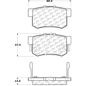 Centric Posi Quiet™ Ceramic Rear Disc Brake Pads for 2002 Acura RL - 105.05361