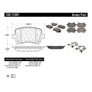 Centric Formula 100 Series™ OEM Brake Pads for 2008 Audi TT Quattro - 100.11081