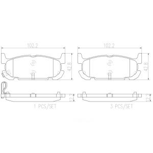 brembo Premium Ceramic Rear Disc Brake Pads for 2004 Mazda Miata - P49031N
