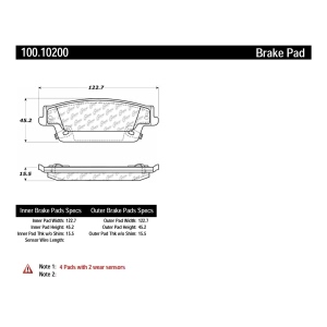 Centric Formula 100 Series™ OEM Brake Pads for 2009 Cadillac SRX - 100.10200