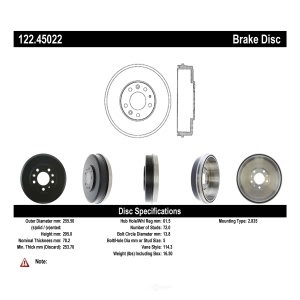 Centric Premium™ Brake Drum for Mazda MPV - 122.45022