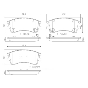 brembo Premium Ceramic Front Disc Brake Pads for 2005 Mazda 6 - P49032N
