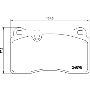 brembo Premium Low-Met OE Equivalent Front Brake Pads for Audi TT RS Quattro - P85116