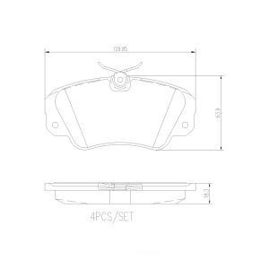 brembo Premium Ceramic Front Disc Brake Pads for Cadillac Catera - P59016N