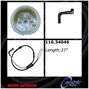 Centric Front Brake Pad Sensor for BMW 335i - 116.34046