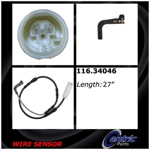 Centric Front Brake Pad Sensor for 2007 BMW 335xi - 116.34046