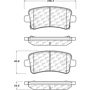 Centric Posi Quiet™ Ceramic Rear Disc Brake Pads for 2016 Buick Regal - 105.14301